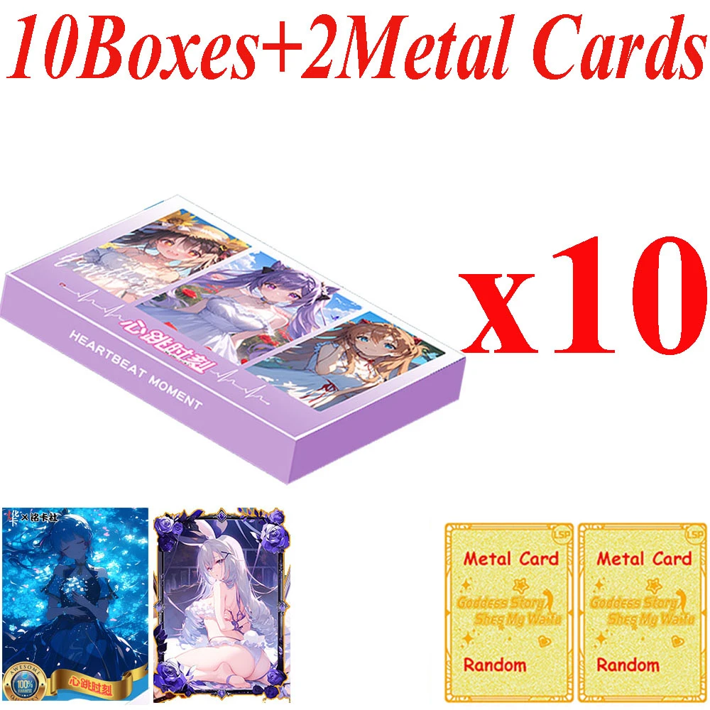 

New Heartbeat Moment Goddess Story Cards Sexy Bikini Girl Black Gold Rabbit Girl Flash Gold Healing Moonlight Silver Metal Cards