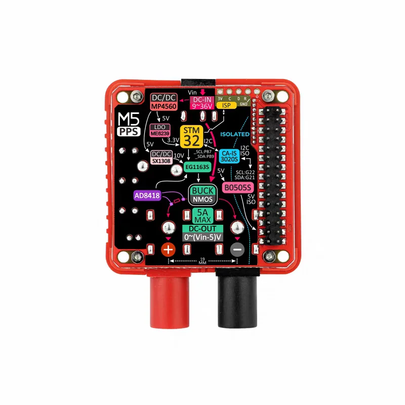 Official M5Stack PPS Module High-Precision Single-Channel Programmable Power Supply Module Suitable for Core Series