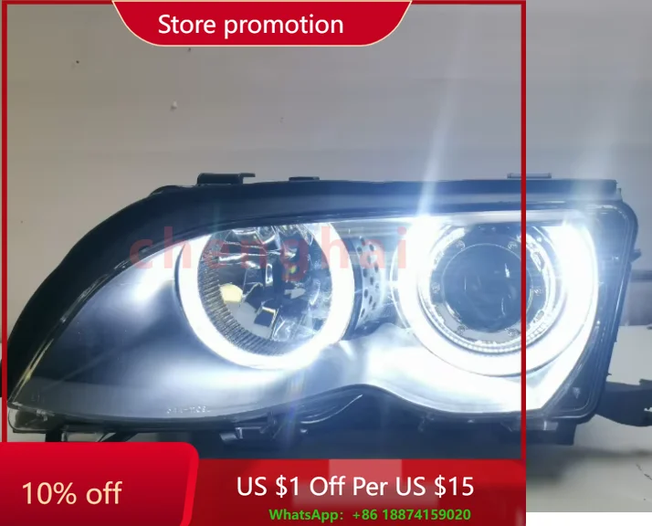 Modification upgrade for BMW E46 Angel Eye Headlight  Assembly Classic Double Round Angel Eye