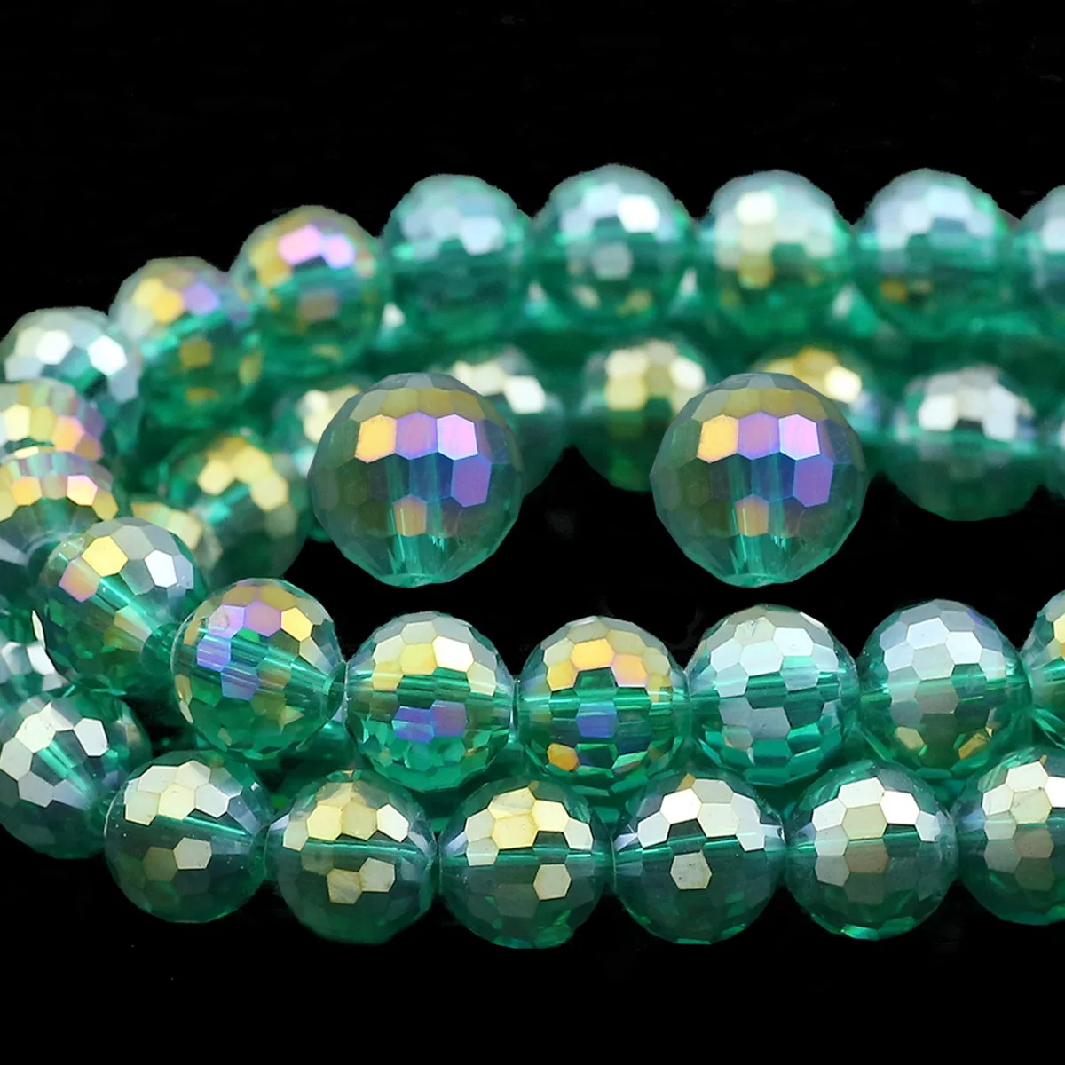 6/8/10mm Malachite Green AB 96 Faceted Austrian Crystal Glass Beads Round Loose Beads For DIY Jewelry Making Bracelets Necklaces