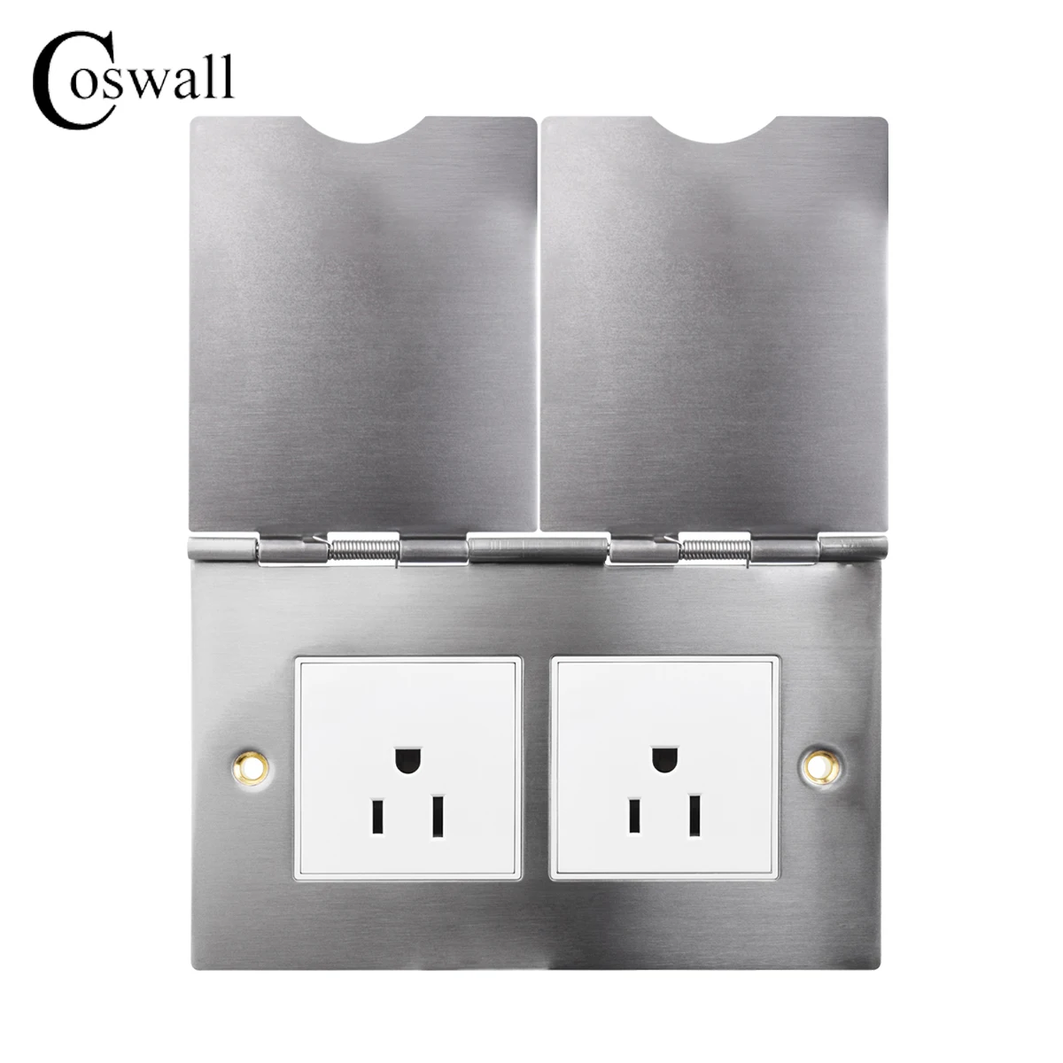 

Напольная розетка из нержавеющей стали Coswall 304 с базовыми коробками Настенная розетка США/Айландии с откидной крышкой
