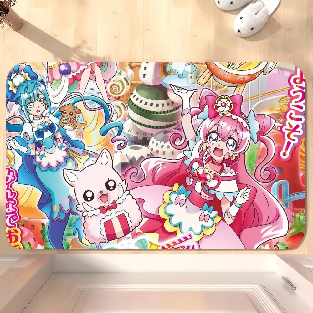 bilibili Anime Delicious Party Pretty Cure Floor Mat Bedroom Kitchen Door Bath House Super Absorbent Foot Non-slip