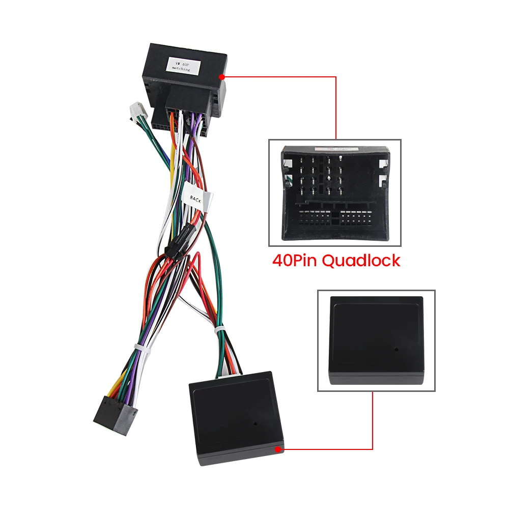 MEKEDE 40/52pin الأسلاك تسخير محول يمكن حافلة فك لشركة فولكس فاجن جولف جيتا بولو سيات ليون سكودا سيارة لتحديد المواقع راديو مشغل وسائط متعددة #5