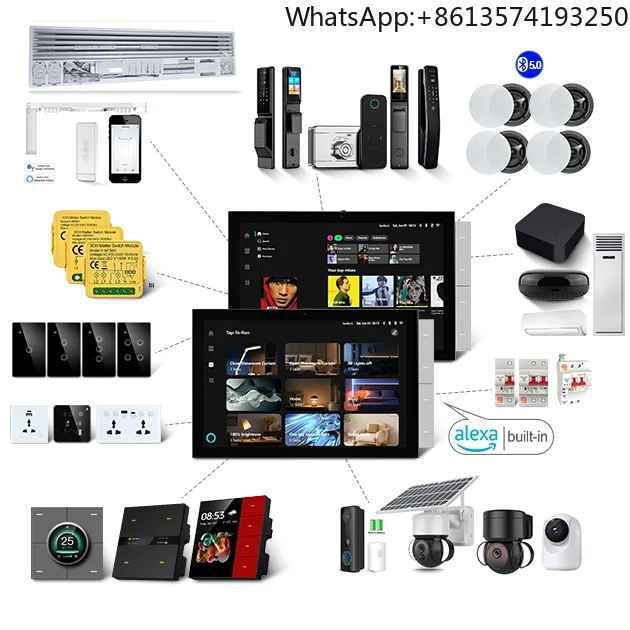 

Golden Security Smart Home Kit 10.1 Inch Touch Screen All-in-one In-wall Central Control Panel WIFI Zigbee Smart Home Gateway