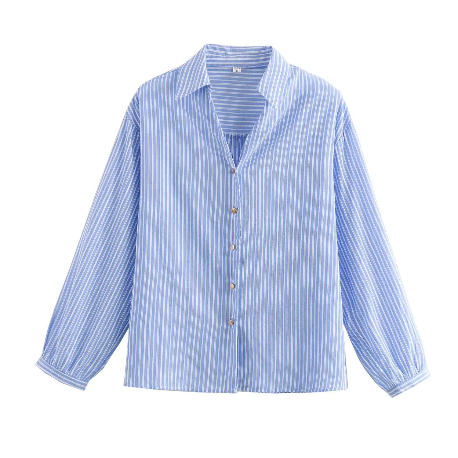 

2025 Summer Women's Clothing European and American Style Fashion Casual Simple Long Sleeve Lapel Shirt