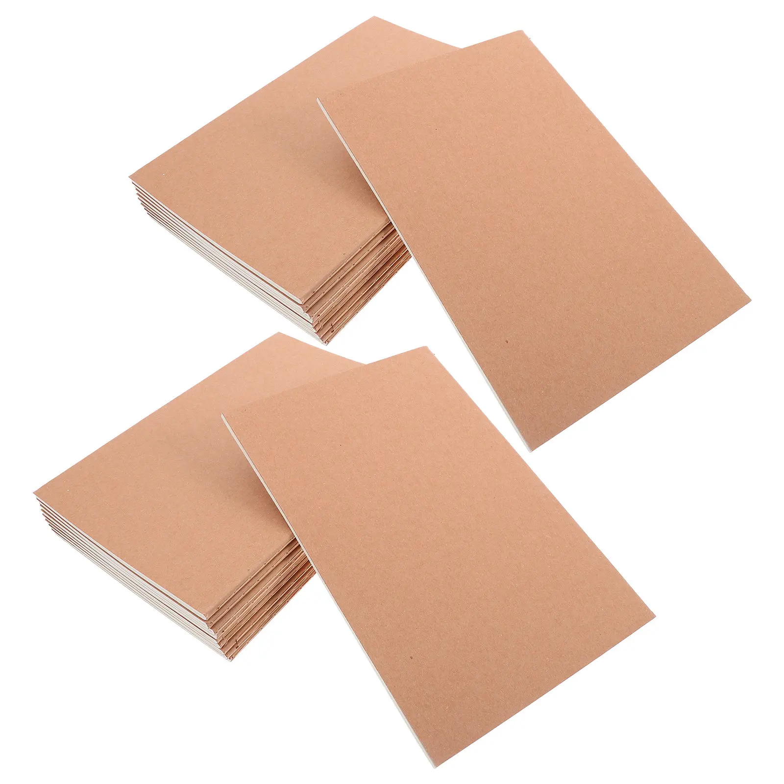 20Pcs Kraft Paper Notebooks Blank Unlined Journal Notebook Kraft Cover Notepads Office School Students Travel Sketchbook