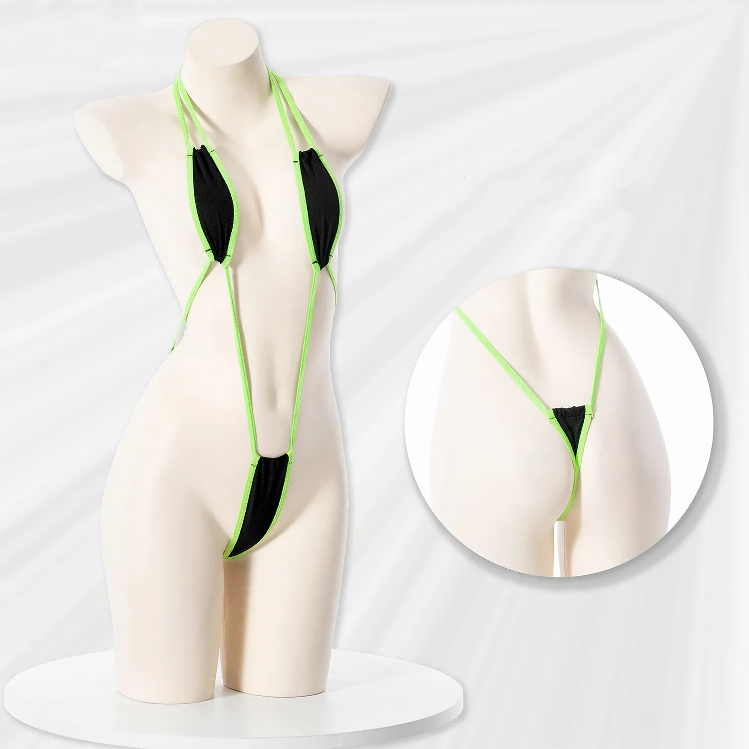 

Beach Club Women Sexy Swimwear Deep V Swimsuits 3 Point Style Mini Bikini Lingerie Thong For Holiday
