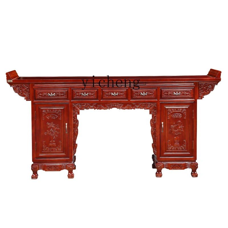 XL Solid Wood Altar Altar Altar Cabinet Mid-Hall Table Altar a Long Narrow Table Altar Altar Incense Burner Table