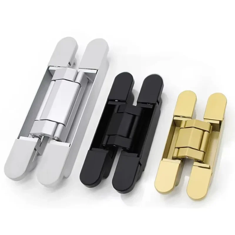 H Shape 3D Adjustable Hinge Heavy Duty 180 Degree Zine Aluminium Hidden Concealed Invisible Door Butt Hinges