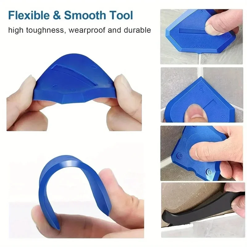 1-6sets Silicone Glass Cement Scraper Sealant Grout Remover Tool Home Finishing Caulking Tools Home Cleaning Hand Spatula Tool