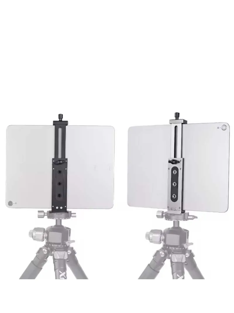 حامل لوحي عالمي من الألومنيوم - حامل هاتف/كمبيوتر لوحي قابل للتعديل لأجهزة iPad Pro والهواتف المحمولة مقاس 12.9 بوصة مع حامل ثلاثي القوائم