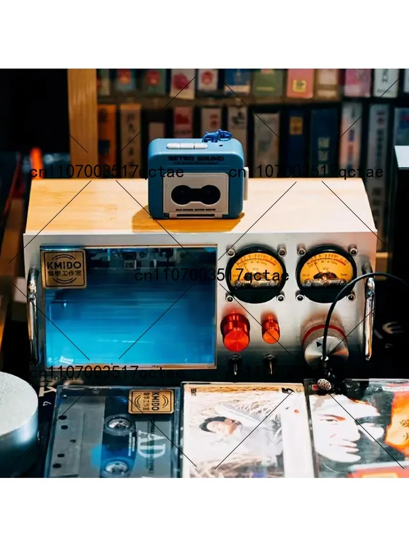 Vintage VU Meter Audio Visualizer, RGB Sound Level Meter for Home Decor, Desktop Ambient Light Display