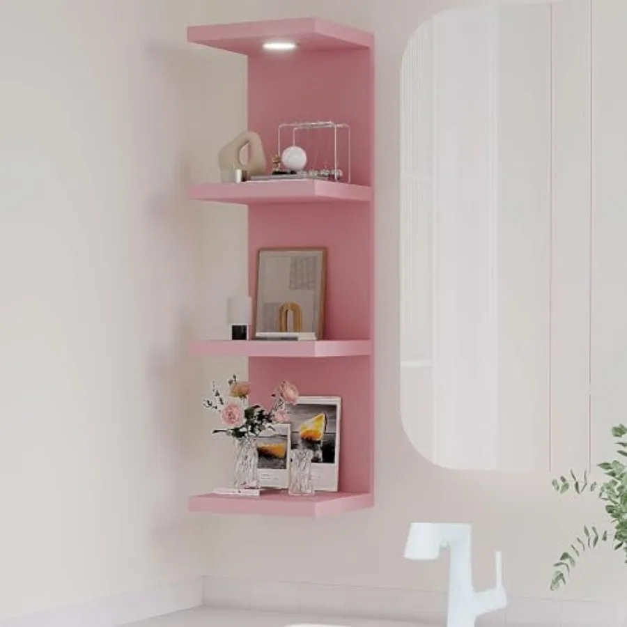 

Versatile Wall Shelf Unit Lack Wall Shelf Display Floating Shelf with LED Remote Control Light