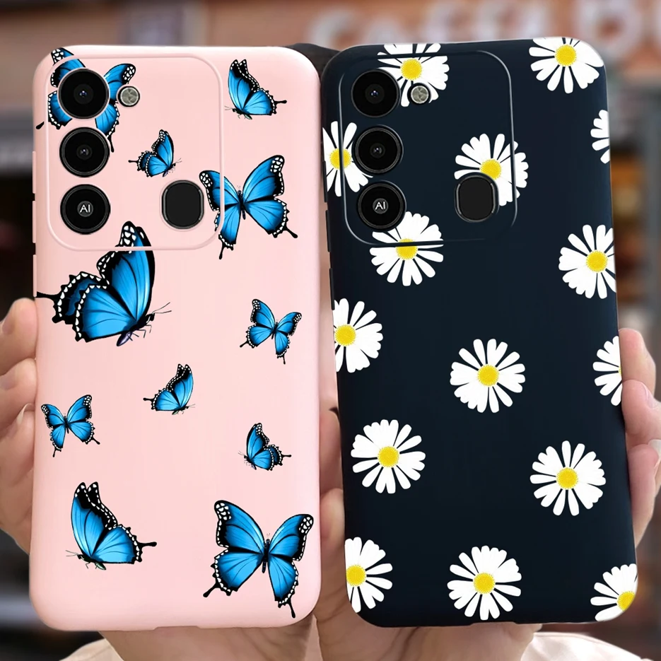 For Tecno Spark 8C Case KG5k KG5j Cute Butterfly Pretty Girls Cover 6.6\'\' Soft Phone Case For Tecno Spark Go 2022 Spark8C Bumper