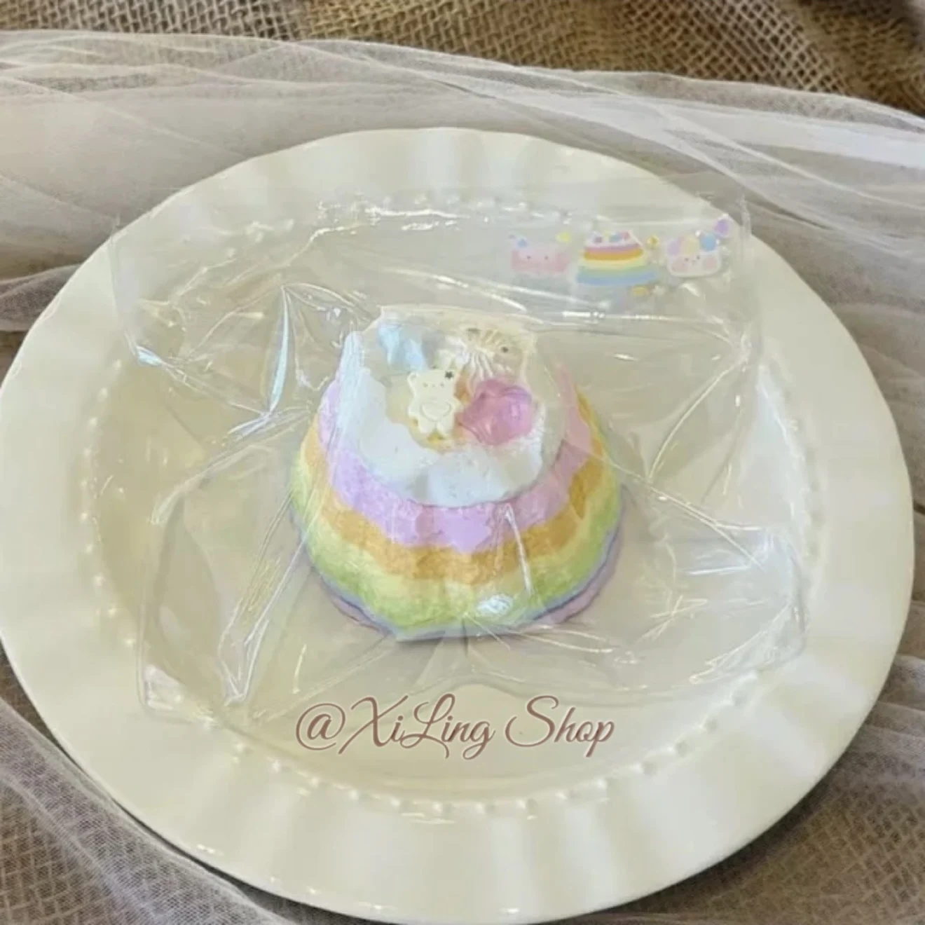 Palm Palm 1Pc Taba Squishy toy with Creamy Clay Texture - Rainbow Pudding shaped to relieve stress - Food grade silicone
