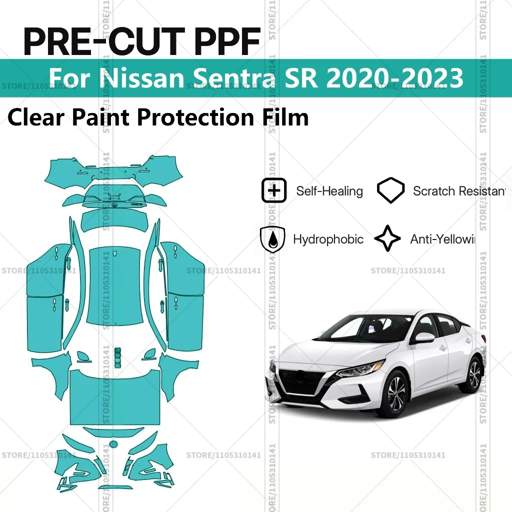 Pre-Cut Paint Protection Film PPF Transparent Car Film Professional Automotive PPF Full Vehicle For Nissan Sentra SR 2020-2023
