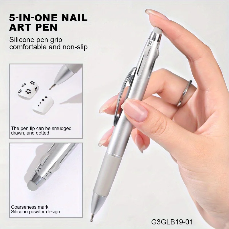 Nail Dotting Pen Nail Art Dotting Tools in Ballpoint Pen Design Nail Art Tip Dot Paint Manicure Kit for Dot Drawing Home Salon