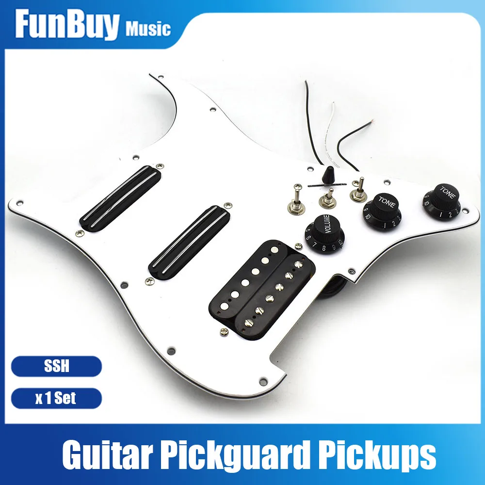 

Звукосниматель для электрогитары SSH Coil с одинарным переключателем, предварительно смонтированная пластина для царапин в сборе для ST Guitarra