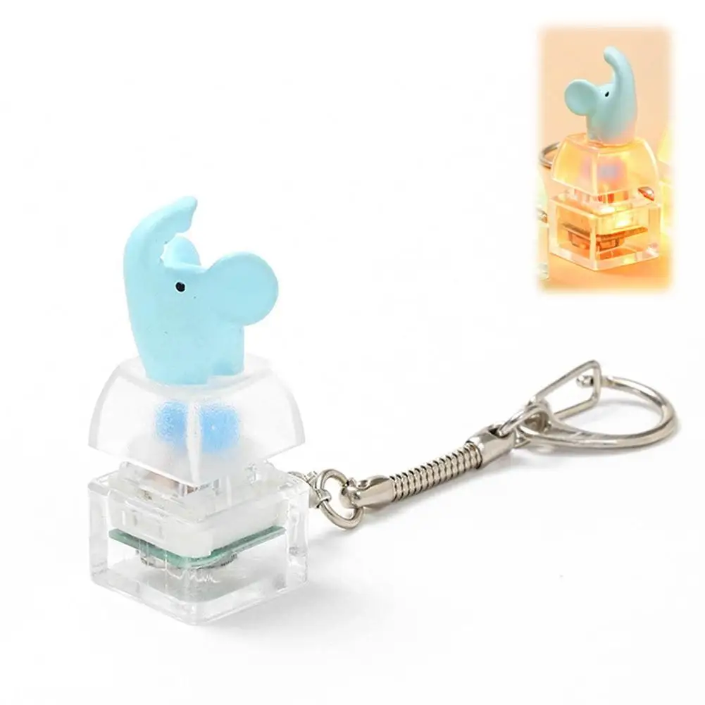 Clear Shell Duck Fidget Button Keychain Cute Pressable Stress Relief Toy Lightweight Compact Mechanical Switch Pendant