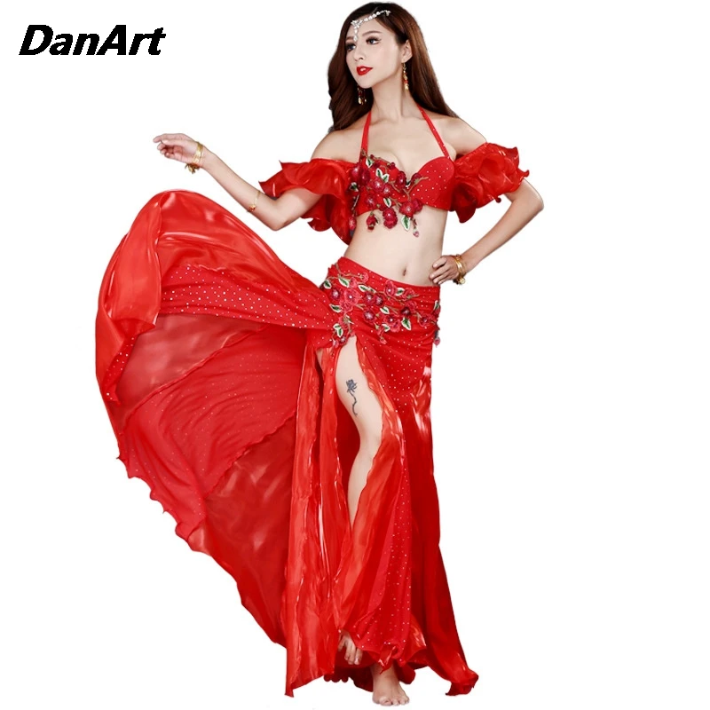 

Sexy Adult Belly Dance Performance Suit Lady Elegant Practice Suit Classic Stage Show Clothing New Women's Stage Costume Set