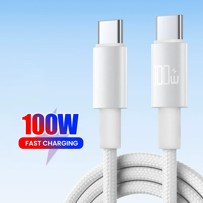 100W Dual Type C Cable USB C to Type C Fast Charging Data Cable For iPhone 17 16 15 Pro Max Samsung Xiaomi Huawei Charger Cord
