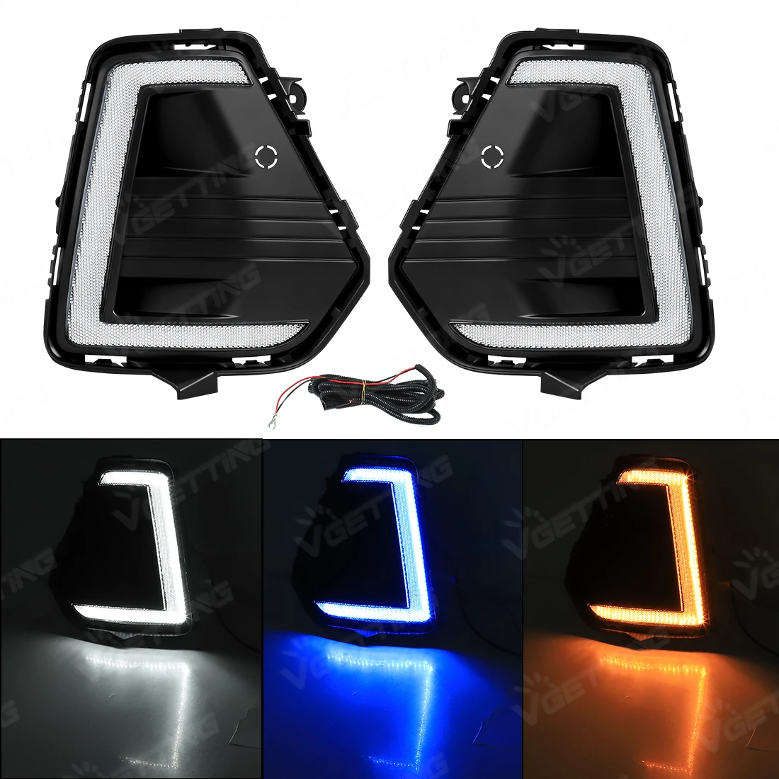 2PCS DRL For Toyota RAV4 2026- Car Led Daytime Running Light Front Bumper Fog Lamp Modification Daylight Turn Signal Lamp 12V