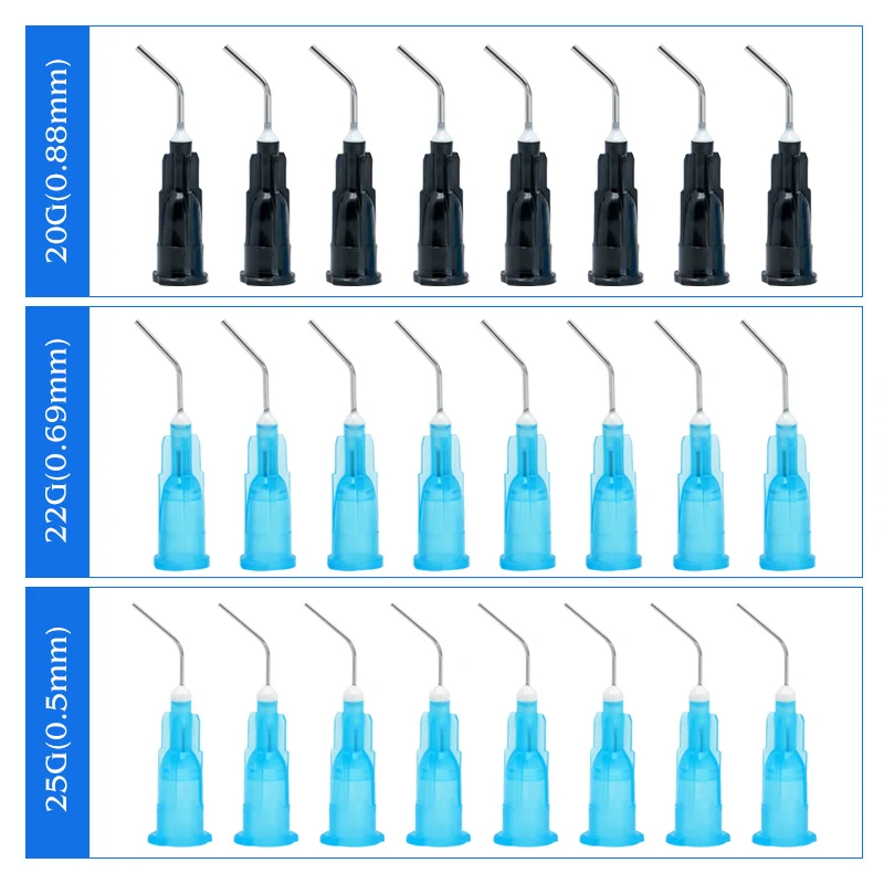 

100 шт., изогнутые наконечники для ирригации зубов