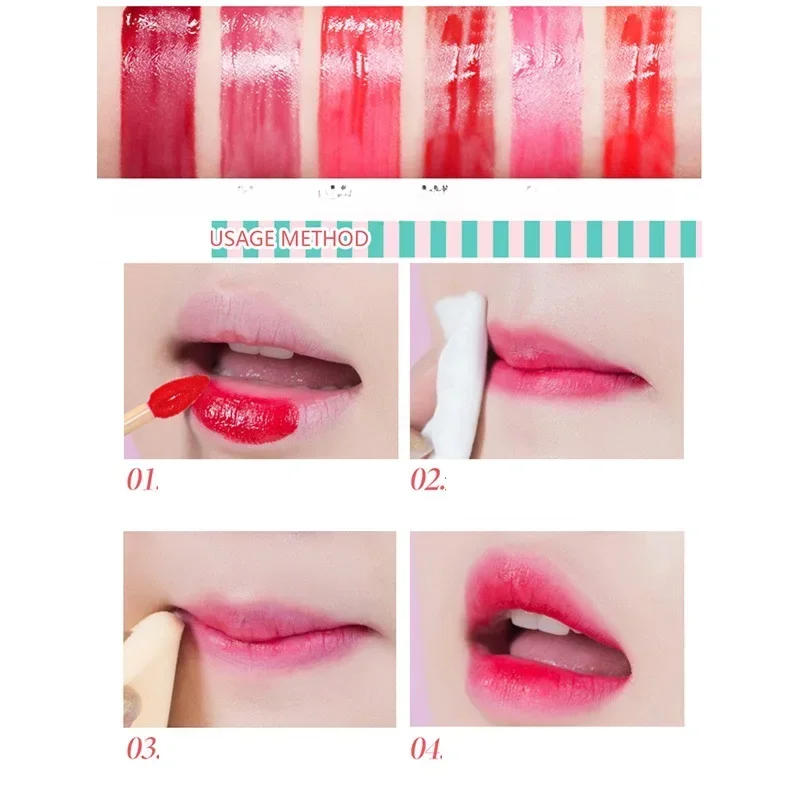 6-Farben-Eiscreme-Lippentönung, Make-up, koreanischer Stil, rot, flüssig, matt, Lippenstift, Pigment, nackt, dauerhafte Feuchtigkeitscreme, Lipgloss-Kosmetik