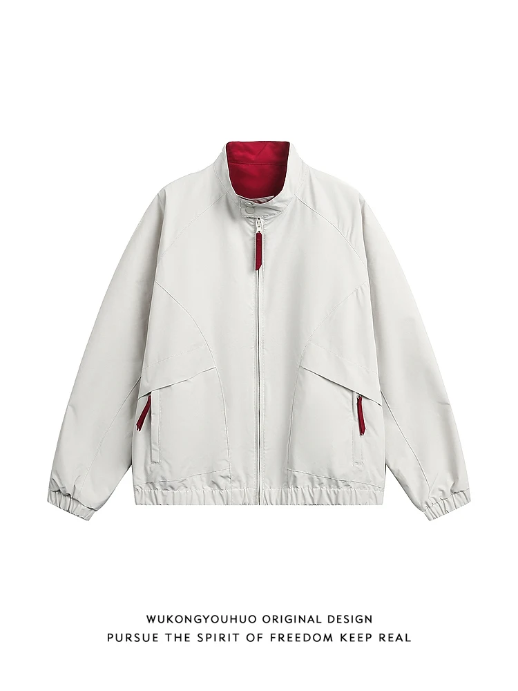 

Горная уличная спортивная куртка контрастного цвета с воротником-стойкой, мужская куртка Harrington в американском стиле ретро