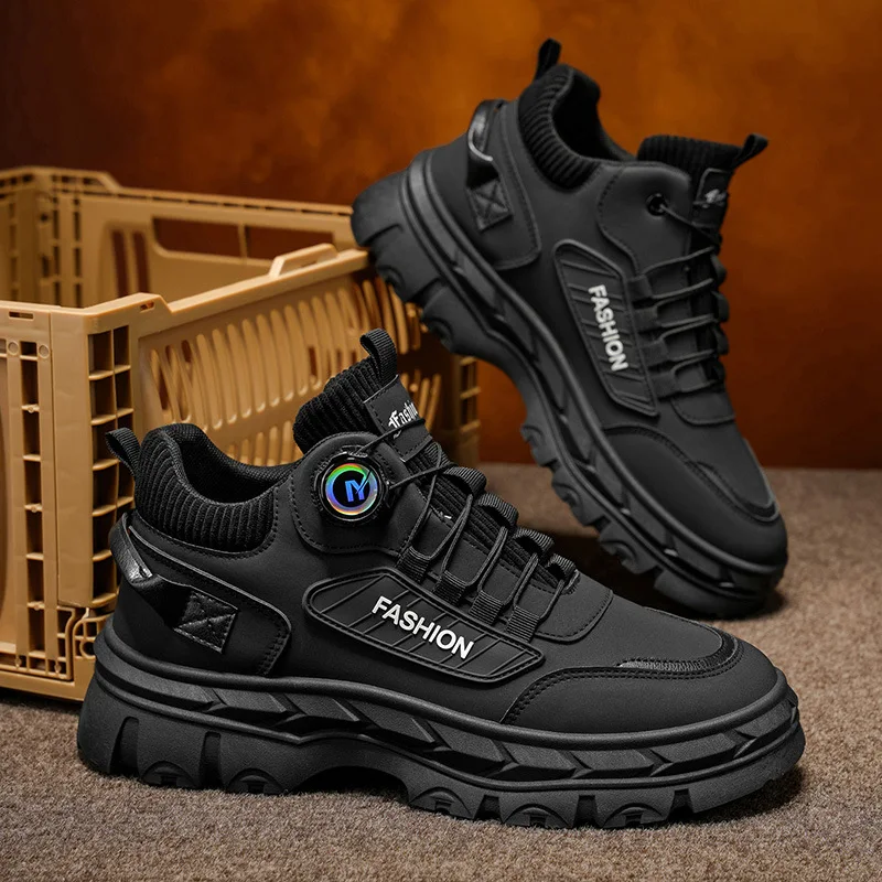 

Повседневные короткие ботинки, осень 2021, мужская обувь, новые высокие ботинки, мужская рабочая обувь в британском стиле в стиле ретро на толстой подошве