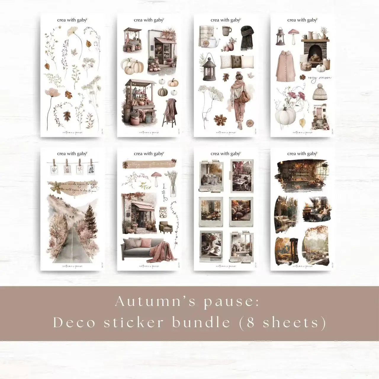 

Creawithgaby винтажная осенняя наклейка паузы для изготовления карт планировщик DIY декоративная наклейка