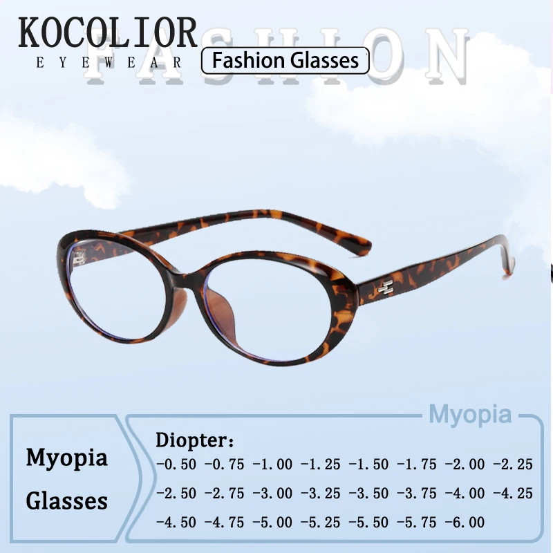 

Classic Brand Design Ellipse Rice Studs Women Frame Myopia Glasses Prescription Photochromic Nearsight Anti Blue Light Eyeglass