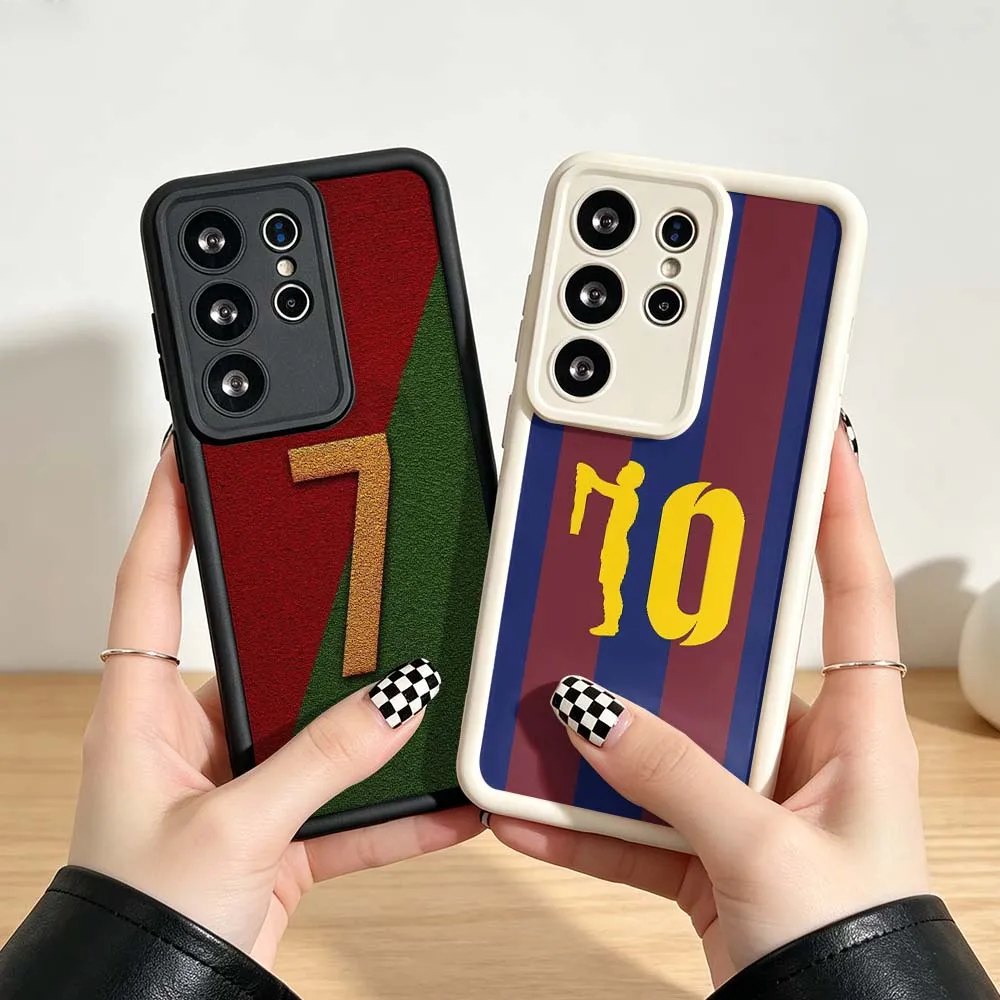 Football Star Jersey NO.7 10 Cover For Samsung Galaxy S26 S25 S24 S23 S22 S21 S20 Ultra Plus FE 5G Eye Ladder Phone Case