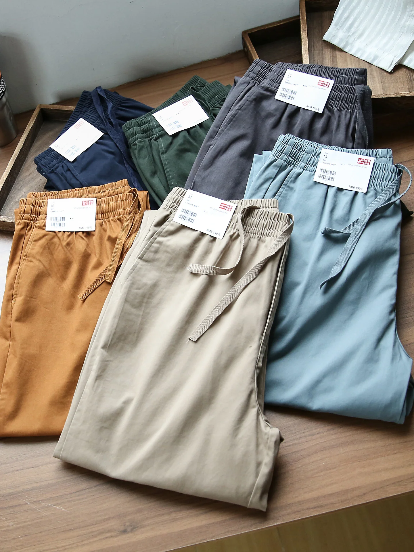 

Fall New Sle Waed Cotton Blend Men's Casual Pants Straight Leg Basic Versatile Faionable Loose Fit Comfortable Breathable