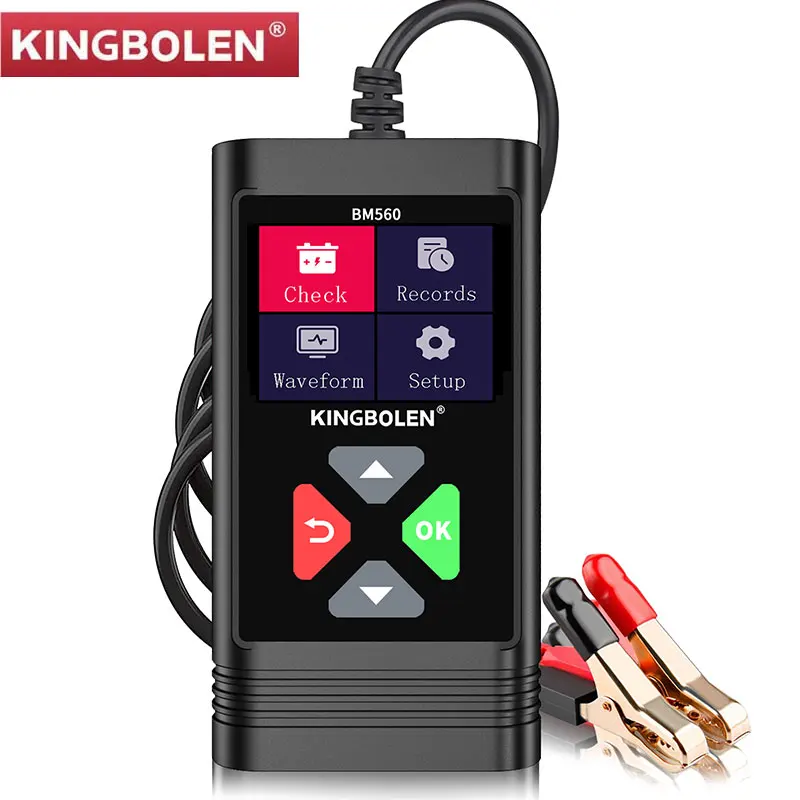 KINGBOLEN BM560 Car Battery Tester 6V 12V Automotive Test Tools Car Health Exam Reversible Access Clip Voltmeter PK BM550 BST360