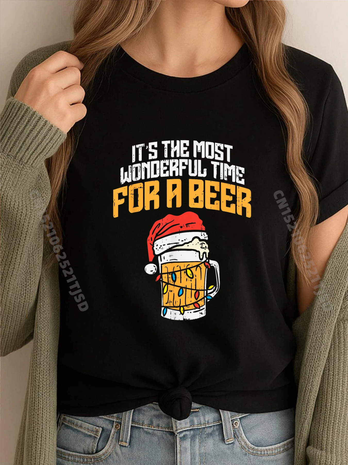 

Это самый чудесный время для пива, рождественский любовник, пижамные рубашки, женская графическая женская одежда, роскошная одежда