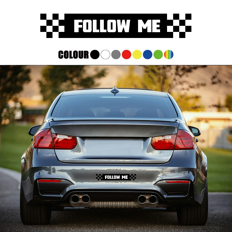 

FOLLOW ME Car Stickers Waterproof Vinyl Decals Auto Rear Windshield Decals Tail Decals Car Decoration Accessories Stickers