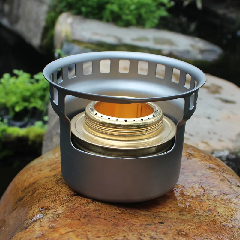 

Portable Mini Alcohol Stove Burner Outdoor Ultralight Brass Camping Cooking Stove Outdoor Camping Backpacking Tourist Burner