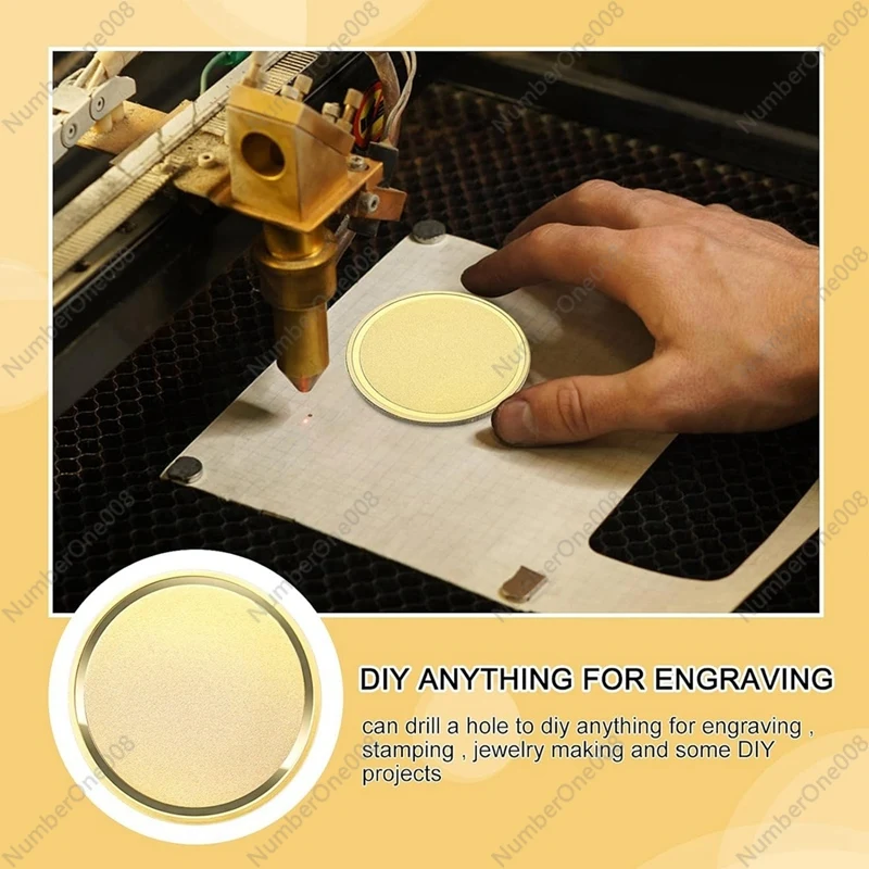 10Pcs Brass Laser Engraving Blanks Blank Challenge Frosted Coin Kit With Acrylic Protection Box - 40Mm For DIY Crafts Set