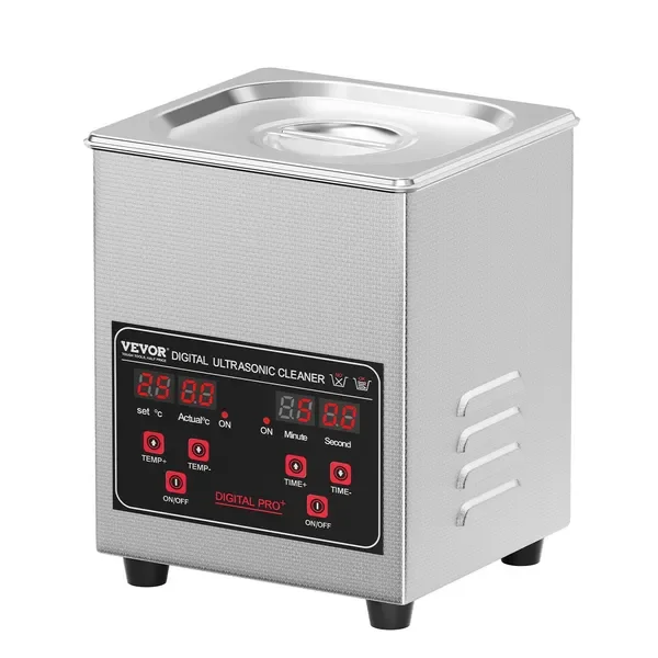 

1.3L Jewelry Cleaner Machine with Basket, Heater & Timer, Digital UltraCleaner for Denture, Dental Parts