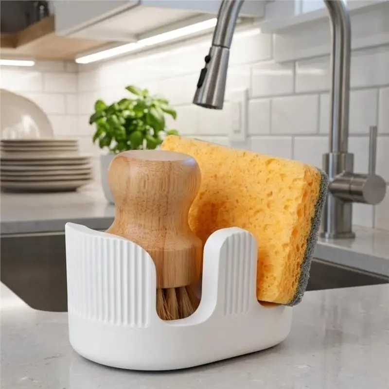SEWS-Storage Rack Kitchen Storage Rack Sponge Rack Absorbent Sponge Rack Dishwashing Brush Organizer