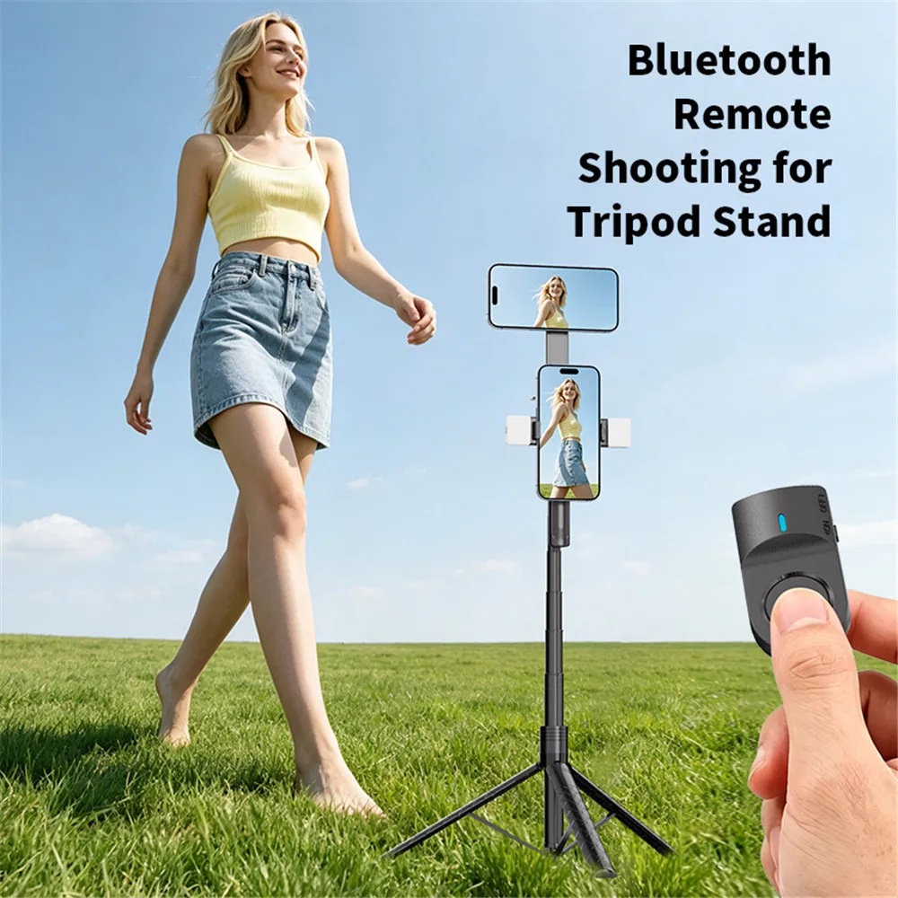 1.83m Automatic Opening Aluminum Alloy Magnetic Selfie Stick 360° Rotating Wireless Remote Control Smartphone Travel Shooting