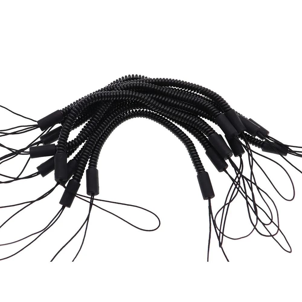 1 шт. высококачественный стилус, пружинный Безопасный шнур, черный ремешок, пружинные шнуры из ПВХ, ремешок для телефона