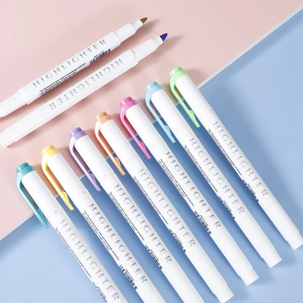 5 قطع من أقلام التحديد ذات الرأس المزدوج ذات قيمة عالية المظهر للملاحظات والرسم الخشبي والورق والحجر واللوازم المدرسية الفنية