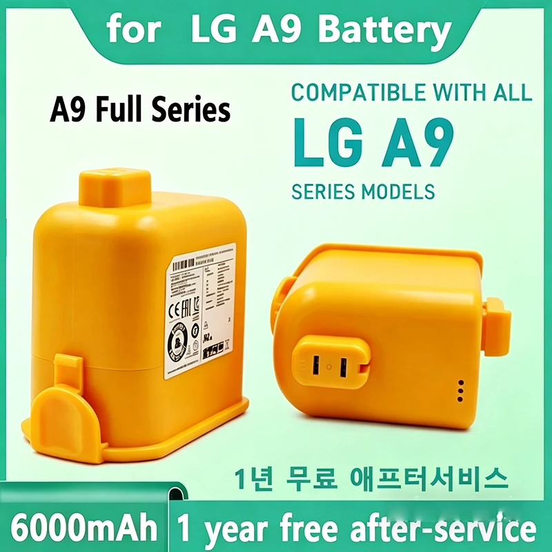 For LG CordZero A9 Battery Replacement 4000/5000/6000mAh for A9/A9S/P9 Vacuum Cleaner、