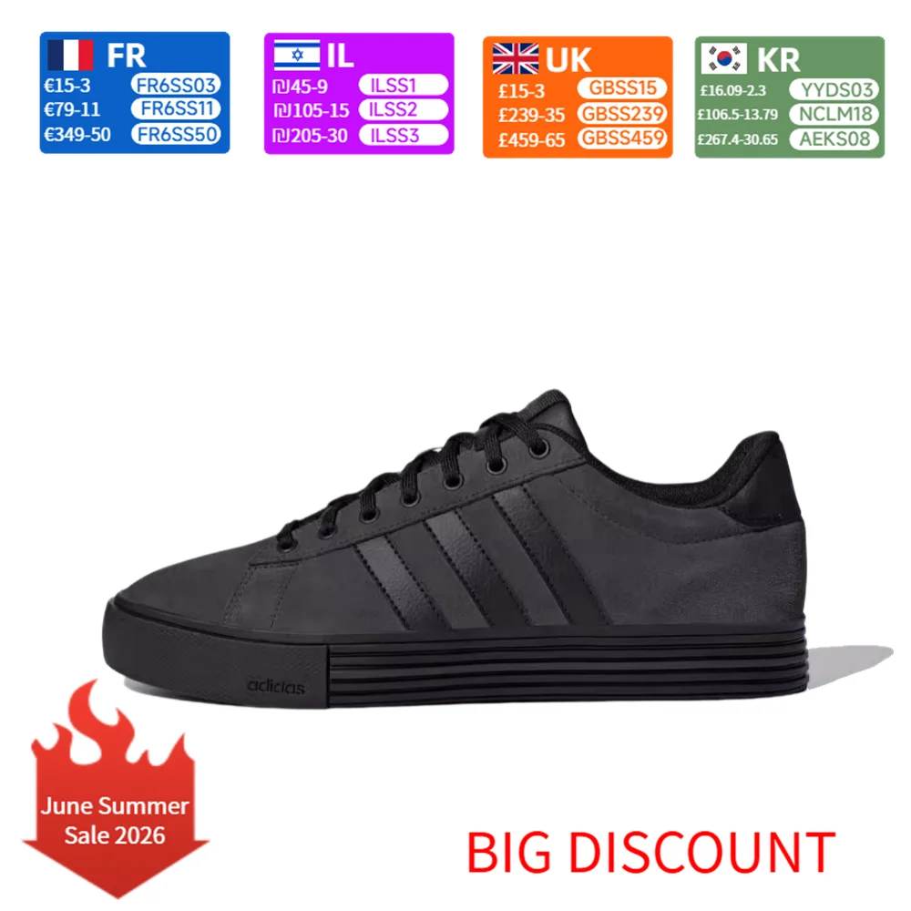 adidas Daily 4.0 Synthetic Leather Fashionable Versatile Thin Sole Slip-Resistant Durable LowTop Skate Shoes Unisex Style JI4355