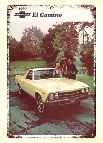 1969 autos car auto El Camino autos metal tin sign outdoor metal wall art