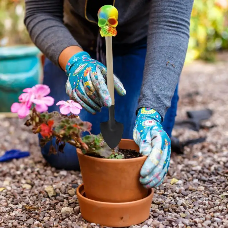 Miniature Garden Shovel 3Pieces Transplant Shovel Miniature Garden Shovel With Skull Portable Soil Hand Tool Indoor Garden Tool