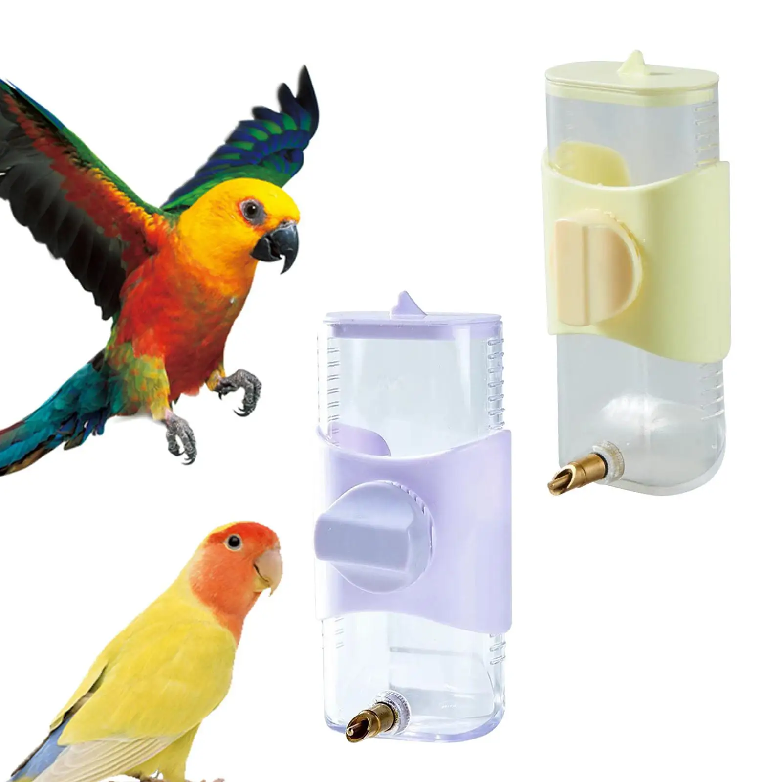 Bird Water Feeder Convenient Bird Cage Suspended Automatic Water Dispenser for Parakeet Canary Finch Cockatiel Lovebirds Budgie