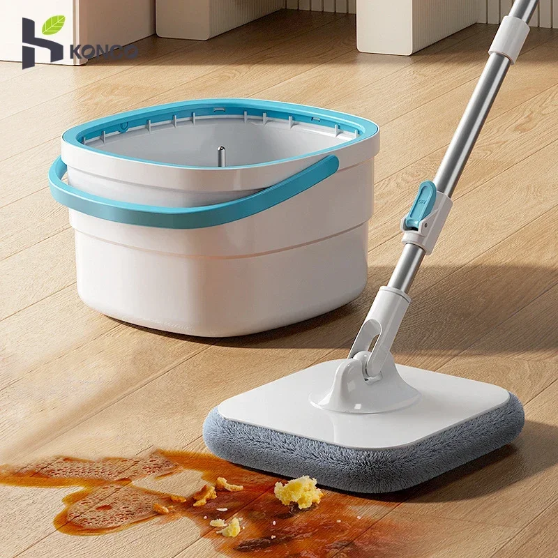 Flatbed Spin Mop and Bucket Set Clean Water & Sewage Separation Mop Floor Clean Household Cleaning Tools and Its Mop Accessories